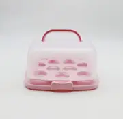 SHARP Living Cake Box Square, Pink (Holds 12)