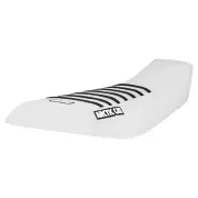 2002-2004 Arctic Cat 375 400 500 ATV Seat Cover all WHITE w/BLACK rib LOGO #451