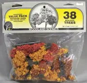 NEW Woodland Scenics 38 Realistic Trees Value Pack Fall Deciduous .75-2” TR1075