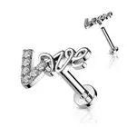 Piercing Ear Labret Love Pad Rhinestone