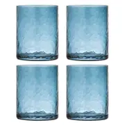 4pc Ladelle Flynn Glass Tumbler Water/Juice Cup Drinkware Glassware 10cm Blue