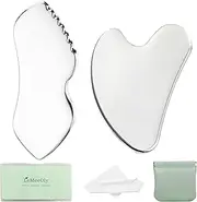 Metal Guasha Lymphatic Drainage Face Massage Tool, Skin Care Gift Stainless Steel GuaSha Facial Tools, Detailer Gua Sha for Face Neck