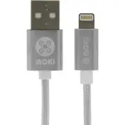 Moki Lightning SynCharge Cable 90cm - Silver
