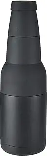 Slim Can Cooler, 12oz Beer Bottle Can Insulators Stainless Steel Double Walled Beer Cooler with Beer Opener Black