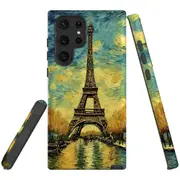 For Samsung Galaxy S22 Ultra Tough Protective Cover, Eiffel Tower Painting
