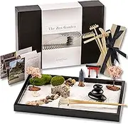Island Falls Home Zen Garden Kit 11x8in. Beautiful Japanese Decor Mini Rock Feature Gift Set for Home, Office Desk. Zen Sand Garden, 6 Tools, 15 Accessories. Sand Tray Therapy Desktop Meditation Room