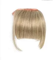 Bangs Clip in Hair Extensions Front Neat Bang Fringe One Piece Short Straight Hairpiece ﻿ (Yellow, 13cm)