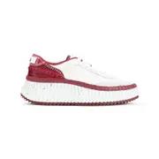 [Chloe] Chloe-Obscure Red Leather Nama Sneakers-Donna 39 IT