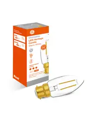 GE 4.8W Heritage Dimmable LED Candle BC Globe in Warm White