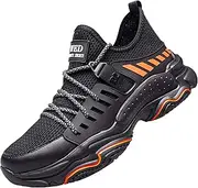 [Dressnu] Breathable Lightweight Men's Labor Insurance Shoes Steel clad Toe Anti-Smashing and Anti-Puncture Safety and wear-Resistant Work Shoes