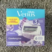 Gillette Venus Breeze Razor Blade Shaver Cartridges Refills 6 Count