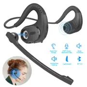 Bone Conduction Headphones with Detachable Mic Wireless Bluetooth 5.3 Headset