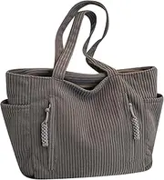 [Gupcaqosjw] Corduroy Purse For Women | Large Tote Handbags With Pockets - Casual Corduroy Bags, Multifunctional Travel Shoulder Bags For Women, Girls