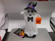 Decor Halloween Ghost Motion Activated Light & Sound 6" NEW Says "Trick or Treat