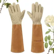 Rose Pruning Garden Gloves for Men/Women,Thorn Proof Heavy Duty Long-Gauntlet