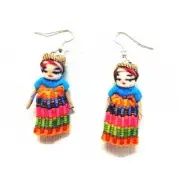 Worry Dolls Hook Earrings Handmade in Guatemala Mayan Crafts Fair Trade