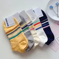 在飛比找樂天市場購物網優惠-【S.One】正韓-韓國襪 韓國製造 空運來台 直紋彩色條紋