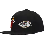 MENS MITCHELL & NESS NBA DUAL WHAMMY SNAPBACK HEAT - BLACK