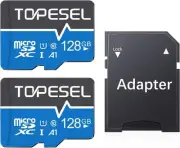 TOPESEL 128GB Micro SD Card 2 Pack Memory Cards UHS-I TF 128GB, Blue