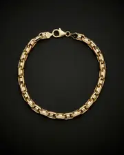 14K Italian Gold Fancy Bullet Link Bracelet