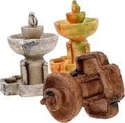 BESPORTBLE Miniature Tabletop Fountain Props Resin Garden Decor Miniature Water Feature for Home Decorati