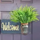 Handmade Artificial Boston Fern Greenery 7 Forks Fake Plants Hotel Restaurant
