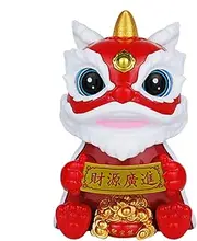 Chinese Lion Ornament,Solar Powered Shaking Lion Decor | Decorative Desktop Lion Ornament, Swinging Toy for Dashboard Ornament