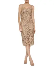 L'Agence Kazuko Laser Cut Midi Dress