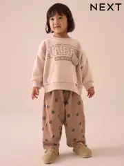 Brown Spot Printed Sweatshirt and Barrel Leg Joggers Set (3mths-7yrs) (E54927) | $18 - $23