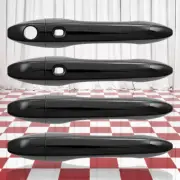 Set of 4 Gloss Black Door Handle Covers w/Smart Key for 2017-2025 Jeep Compass