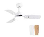 Breezary Lemar 36 in. Integrated LED Indoor White Ceiling Fan w/ Light & Remote