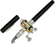 Fishing Poles Portable Telescopic Mini Fishing Pole Pen Shape Folded Fishing Rod with Reel Wheel Caña De Pescar (Color : G)