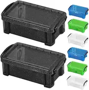 KITANDOVE 8pcs Clear Plastic Storage Boxes for Craft Beads Office Supplies Organizers Home Storage Clear Mini Containers Lids