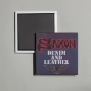 Saxon - Denim and Leather Album Cover Locker Fridge Magnet