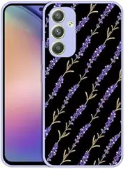 [GlamCase] for Samsung Galaxy A54 5G Case, Samsung A54 Lavender Case - Floral Lavender Gold Leaf Pattern Printed Slim Fit Rubber TPU Shockproof Designer Back Phone Case/Cover for Samsung A54 5G.