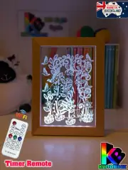 CAT HIDING IN TREES PERSONALISED 3D LED Night Light 7 Colour Change Room Lamp
