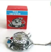 Teapot Shaped Tea Infuser with Drip Plate Stainless Steel New