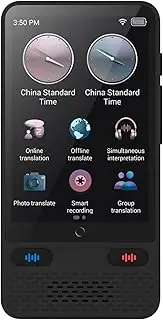 Daseeme Portable Language Translator Device with 138 Languages Voice Translating Offline Translation Simultaneous Interpretation Support Voice Video Recording Text/Photo Translate with Unit Conversi