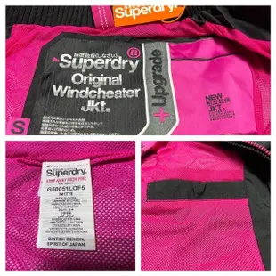 【Superdry】Superdry Original Windcheater極度乾燥 連帽防風夾克 外套 女款 黑桃紅(網眼內襯)