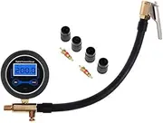 Car Air Tire Inflator Digital Pressure Gauge with Air Chuck & Hose(A)