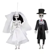 Halloween Yard Decoration Scary Poseable Bride Groom Outdoor Indoor Party Props