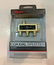 ROCKETFISH - 3WAY COAXIAL SPLITTER r - GOLD CABLE SATELLITE ANTENNA 5~2050 MHz