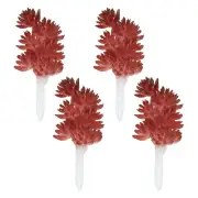 4Pcs Artificial Succulent Plants Fake Succulents Plant Unpotted Burgundy