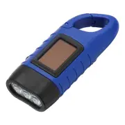 Hand Crank Solar Powered Flashlight, 1 Pcs Rechargeable LED Flashlight, Blue