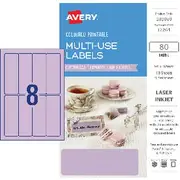 Avery Inkjet Laser Labels 94 x 32mm Lavender 80 Pack