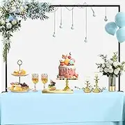 Over The Table Rod Stand with Clamps, Adjustable Table Arch 13"-42" Tall, 28"-98" Length, Flower Table Arch Stand for Wedding, Birthday, Christmas, Halloween, Craft, Party Decoration, Black