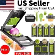 14-In-1 Vegetable Fruit Chopper Cutter Food Onion Veggie Dicer Slicer Kitchen US