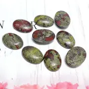 10Pcs 25x18mm Beautiful Dragon Blood Stone Oval CAB CABOCHON No Holes DIY