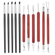 11 Pcs 5mm Silicone Clay Sculpting Tool Kit, Polymer Clay Tools Set, Black Black