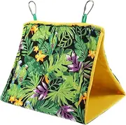 Happyyami Bird Nest House for Parrots Triangular Hanging Hammock Bed Breathable and Durable Bird Sleeping Cave for Budgies and Canaries